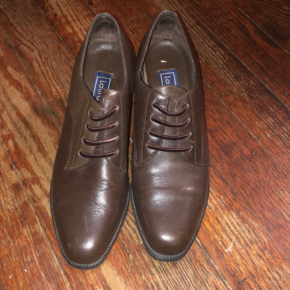 Dark Brown cute heeled shoes